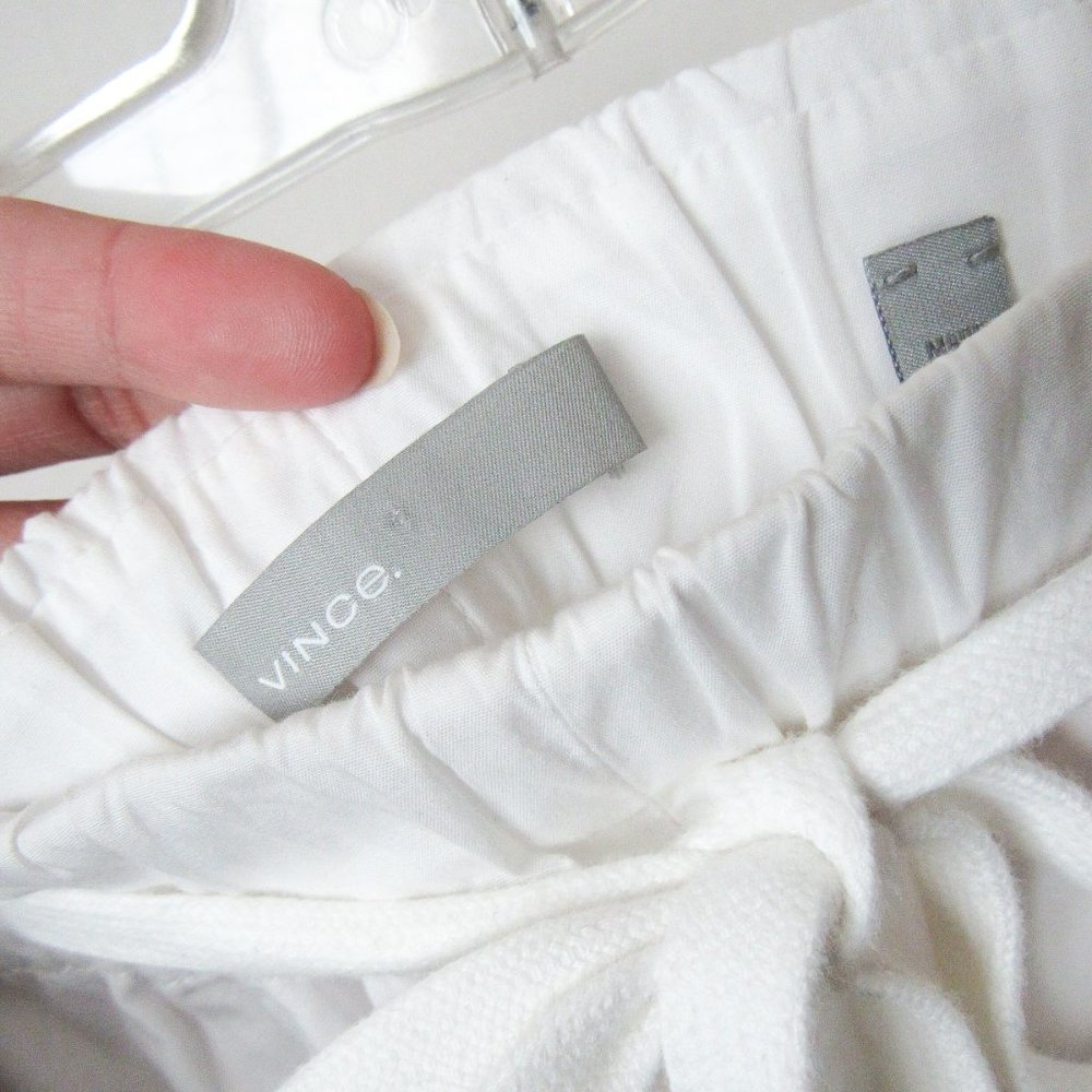 VINCE Wide Leg Cotton Pants Side-Slit Culottes in White Size- M/L - Picture 8 of 17
